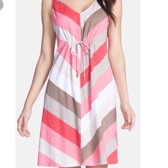 Tommy Bahama Dresses & Skirts - SOLDTommy Bahama  XS Sleeveless Tan Stripe Dress
